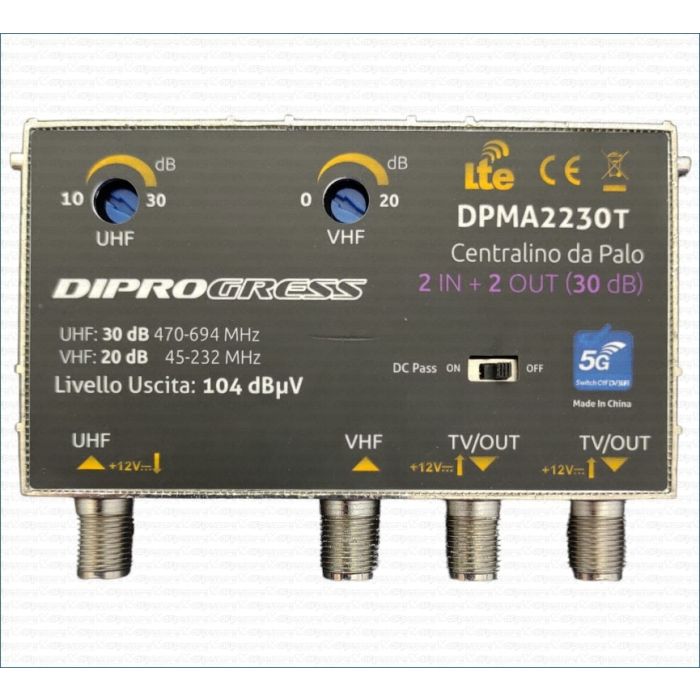 Amplificatore PALO LTE FTE LG261LTE - 2 Ingressi VHF/UHF, Guadagno 24dB, Per Segnale TV Digitale - Foto 9