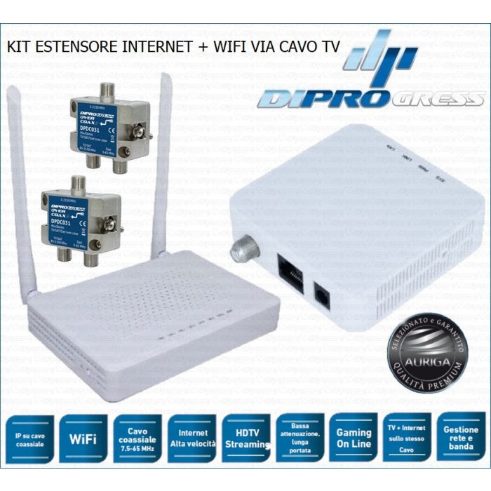 RiteAV 1 porta RCA blu e 1 porta cavo coassiale TV- tipo F e 1