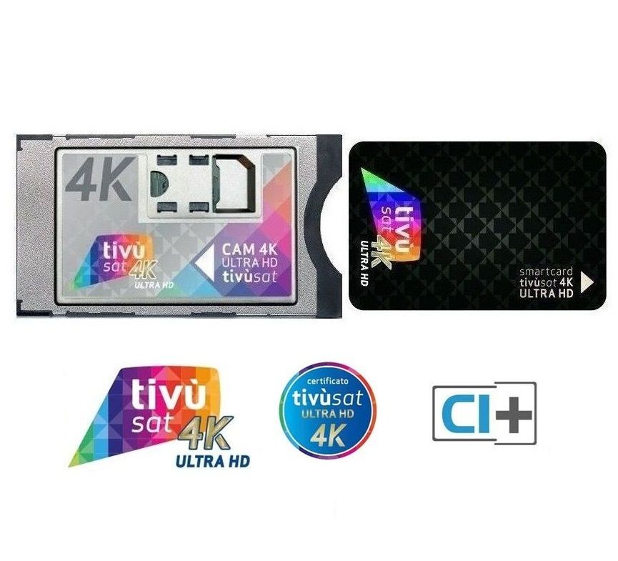 CAM TivùSat 4K Ultra HD + Smart Card Noire - Module TV Satellite Neuf