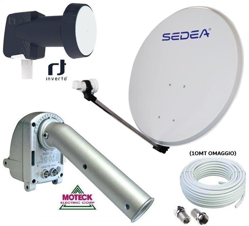 Kit Parabola Satellite Sky 80 Cm Con LNB Twin 2 Uscite - Antenna Satellitare Completa Per DVB-S - Foto 4