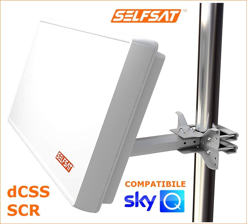 Antenna Piatta Selfsat H21D-SCR - 2 Uscite Legacy, 1 SCR, Bianca - Foto 6