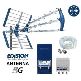 Kit Completo Antenna Tv da Esterno Per Digitale Terrestre Con Amplificatore da Palo 25dB con cavo